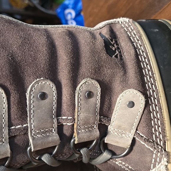 Sorel Joan Of Artic Waterproof Suede Faux Fur Trim Gray Color Way Womens 6.5 - Picture 10 of 11